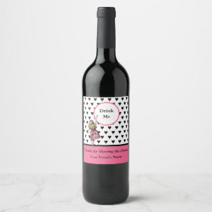Étiquette Pour Bouteilles De Vin Alice au pays des merveilles Black Heart Motif Buv