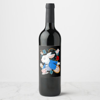 Étiquette Pour Bouteilles De Vin Alice Au Pays Des Merveilles - Lapin Blanc