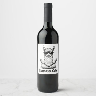 Étiquette Pour Bouteilles De Vin Alpaca Séjour Calme Llamaste Lama Yoga Amusant