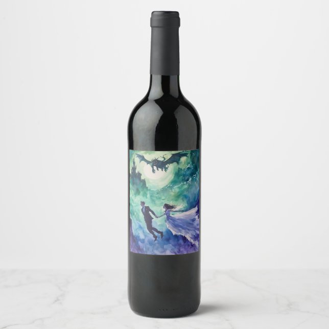 Étiquette Pour Bouteilles De Vin Amateurs de vol - Peinture aquarelle (Devant)