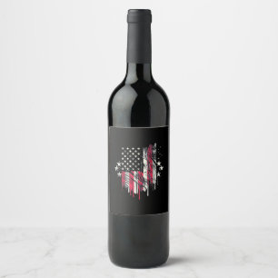 Étiquette Pour Bouteilles De Vin American Flag Mens USA Toddler American Flag 4e o