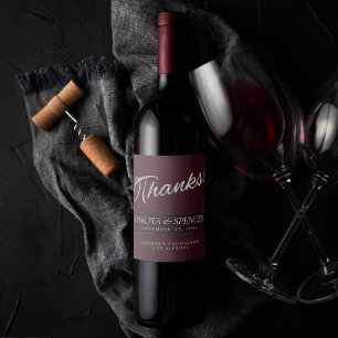 Étiquette Pour Bouteilles De Vin Améthiste violetes Mariage Merci de de Plum d'a