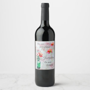 Étiquette Pour Bouteilles De Vin Ami spécial fête d'anniversaire 