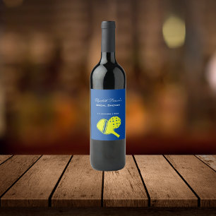 Étiquette Pour Bouteilles De Vin Amoureux de Pickleball Enterrement de Vie de Jeune