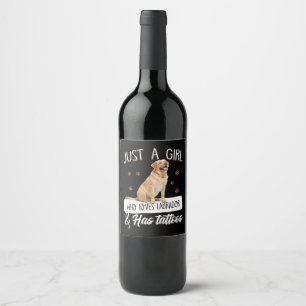Étiquette Pour Bouteilles De Vin Amoureux des chiens Juste une fille qui aime les