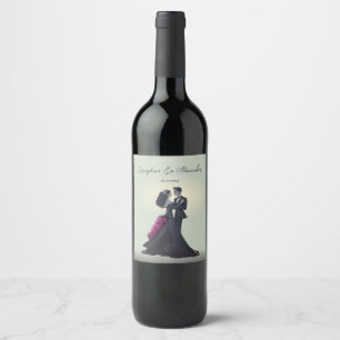Étiquette Pour Bouteilles De Vin Amoureux romantiques gothiques Mariage élégant