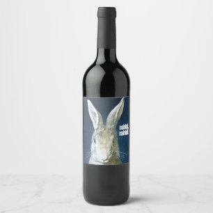 Étiquette Pour Bouteilles De Vin Amusant Bonne Chance Dit Rabbit, Lapin ! Bouteille