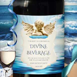 Étiquette Pour Bouteilles De Vin Amusant Humour néerlandais Angel Anniversaire Étiq