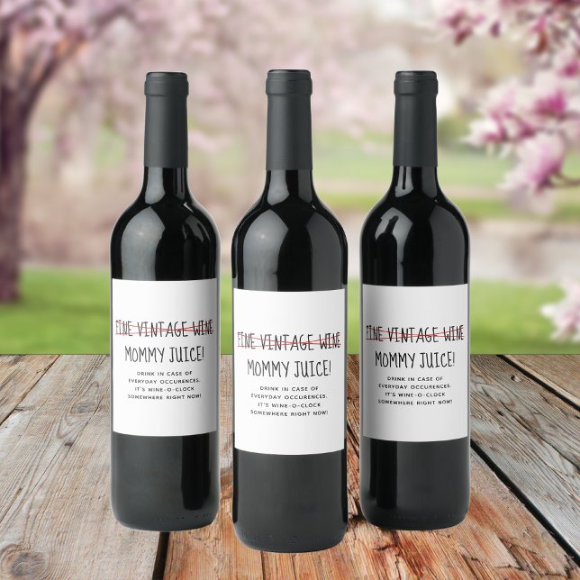 Étiquette Pour Bouteilles De Vin Amusante maman moderne (Créateur téléchargé)