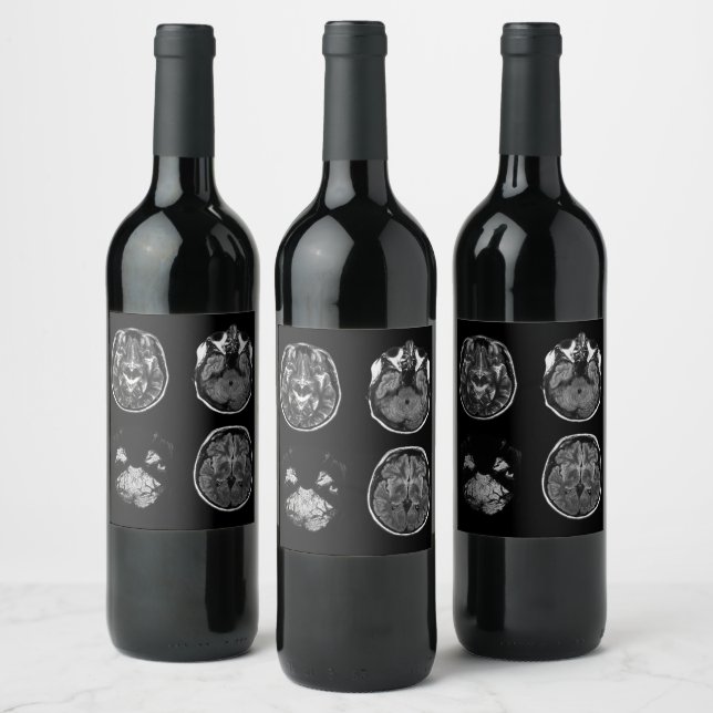 Étiquette Pour Bouteilles De Vin Analyse IRM du cerveau (Bouteilles)