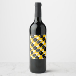Étiquette Pour Bouteilles De Vin Ananas noir