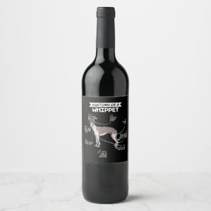 Étiquette Pour Bouteilles De Vin anatomy of a whippet dog funny dog log