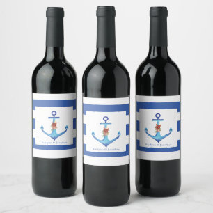 Étiquette Pour Bouteilles De Vin Ancre diamant Fabulous Ocean Mariage
