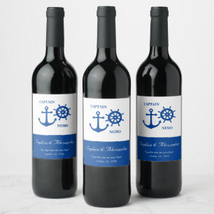 Étiquette Pour Bouteilles De Vin Ancre et gouvernail