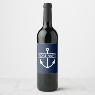 Étiquette Pour Bouteilles De Vin Ancre Nom du bateau