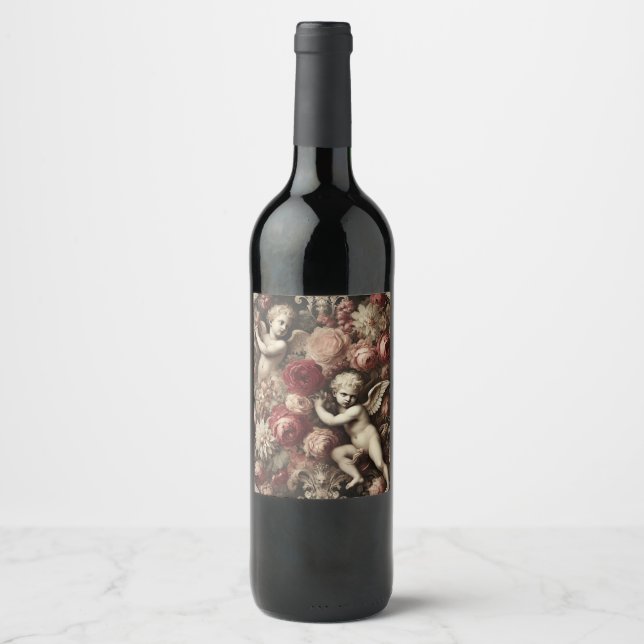Étiquette Pour Bouteilles De Vin Angels de discorde - gothique baroque (Devant)