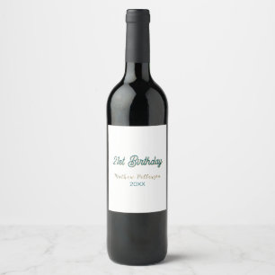 Étiquette Pour Bouteilles De Vin anniversaire 21 ans bleu orange stylé boho rétro n