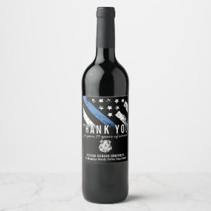 Étiquette Pour Bouteilles De Vin Anniversaire de la retraite de la police Indicateu
