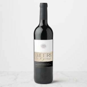 Étiquette Pour Bouteilles De Vin ANNIVERSAIRE D'ENTREPRISE élégant affaires or noir