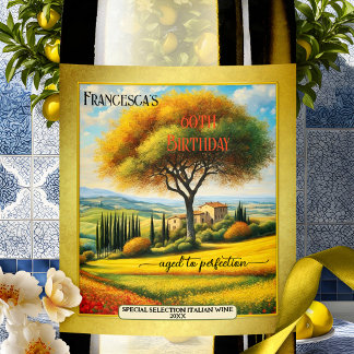 Étiquette Pour Bouteilles De Vin Anniversaire d'été des Beaux-Arts italiens