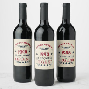 Étiquette Pour Bouteilles De Vin Anniversaire personnalisé vintage 75 ans