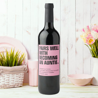Étiquette Pour Bouteilles De Vin Annonce de grossesse Tata drôle