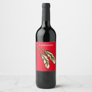 Étiquette Pour Bouteilles De Vin Apache Feathers Thunder_Cove
