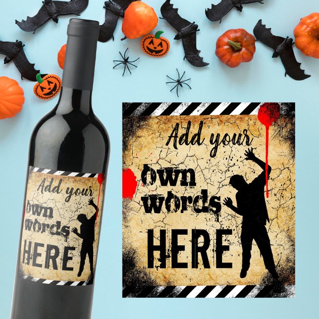 Étiquette Pour Bouteilles De Vin Apocalypse d'Halloween zombie grunge  (Créateur téléchargé)