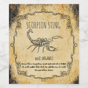 Étiquette Pour Bouteilles De Vin Apothécaire halloween vintage scorpions