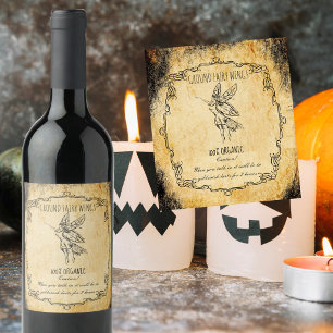 Étiquette Pour Bouteilles De Vin Apothecaire halloween vintage terrain ailes de fée