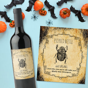 Étiquette Pour Bouteilles De Vin Apothicaire halloween vintage coléoptère choisi