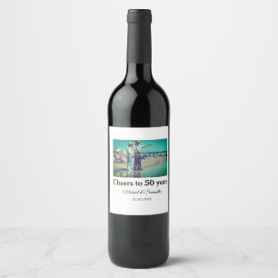 Étiquette Pour Bouteilles De Vin applaudissements à 50 ans anniversaire ajouter nom