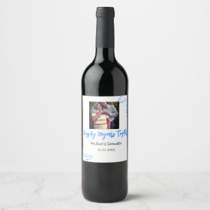 Étiquette Pour Bouteilles De Vin applaudissements à 50 ans anniversaire bleu feuill