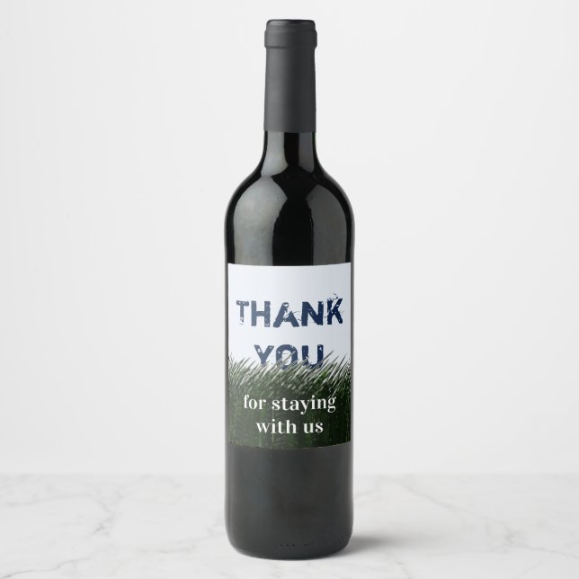 Étiquette Pour Bouteilles De Vin Appréciation des clients du Merci Green Grass et S (Devant)