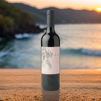 Étiquette Pour Bouteilles De Vin Aquarelle Adulte rose Or Sirène Adulte N'IMPORTE Q