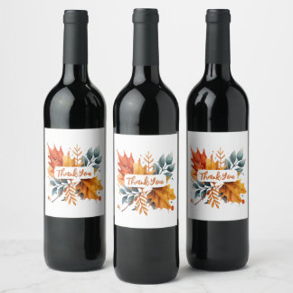 Étiquette Pour Bouteilles De Vin Aquarelle Automne Couleurs Feuilles