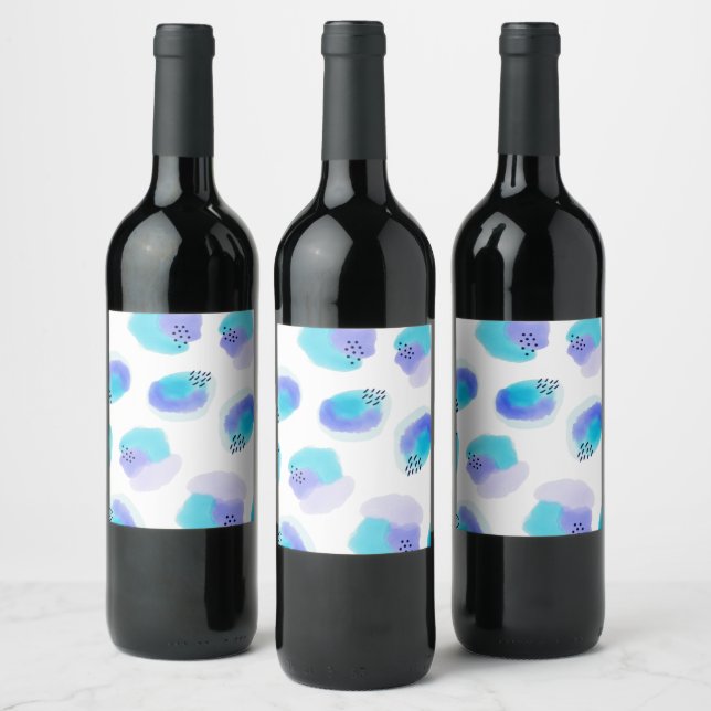 Étiquette Pour Bouteilles De Vin Aquarelle Brushstrokies Vin Étiquette (Bouteilles)