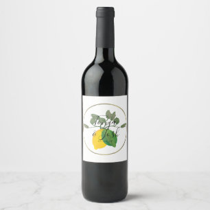 Étiquette Pour Bouteilles De Vin Aquarelle Citron Limoncillo Citron