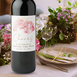 Étiquette Pour Bouteilles De Vin Aquarelle d'orchidée délicate brille le Mariage fl