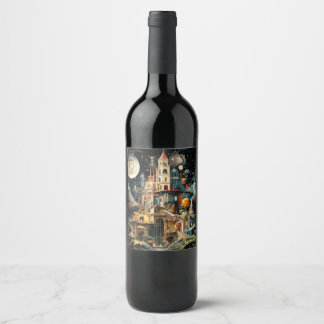 Étiquette Pour Bouteilles De Vin Aquarelle Imaginaire