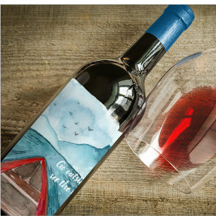 Étiquette Pour Bouteilles De Vin Aquarelle Moderne Nature Voir La Devis Mondiale