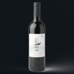 Étiquette Pour Bouteilles De Vin Aquarelle Nautique Fête des mariées de yacht à voi<br><div class="desc">Pour toute autre personnalisation ou tout autre élément correspondant,  n'hésitez pas à me contacter à l'adresse yellowfebstudio@gmail.com</div>
