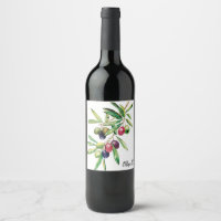 Aquarelle personnalisée Branche d'olive