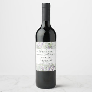 Étiquette Pour Bouteilles De Vin Aquarelle rustique Merci Mariage