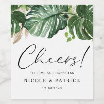 Aquarelle Tropical Monstera Feuille Mariage d'été