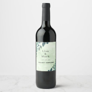 Étiquette Pour Bouteilles De Vin Aquarelle Verdure Eucalyptus Feuille