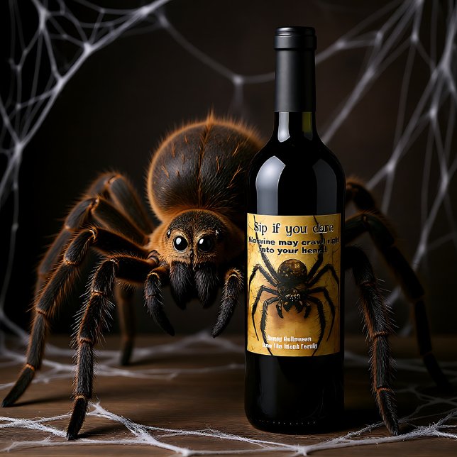 Étiquette Pour Bouteilles De Vin 🕷️ Araignée à picotements épineux HALLOWEEN Bash (Spine-tingling Spider HALLOWEEN Bash Wine Label)