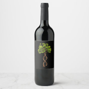 Étiquette Pour Bouteilles De Vin Arbre Adn De Vie Science Génétique Biologie Enviro