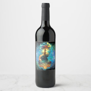 Étiquette Pour Bouteilles De Vin arbre céleste de vie