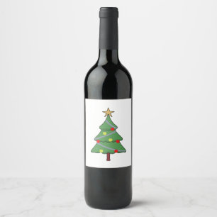 Étiquette Pour Bouteilles De Vin Arbre de Noël adorable